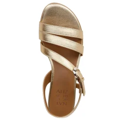 Heeled Sandals*Naturalizer Women's , Hilma Sandal Dark Gold Faux Leather
