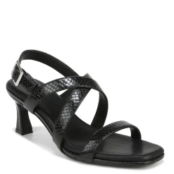 Heeled Sandals*Naturalizer Women's , Kiki Sandal Black Snake Print Faux Leather