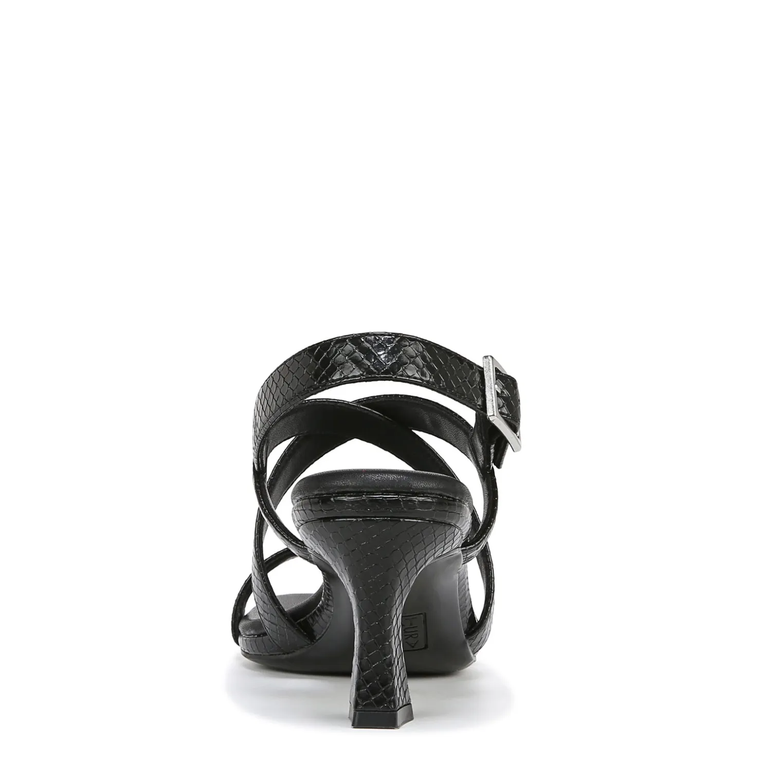 Heeled Sandals*Naturalizer Women's , Kiki Sandal Black Snake Print Faux Leather