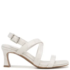 Heeled Sandals*Naturalizer Women's , Kiki Sandal Beige Snake Print Faux Leather