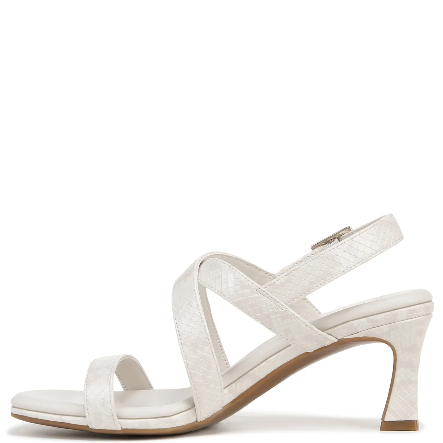 Heeled Sandals*Naturalizer Women's , Kiki Sandal Beige Snake Print Faux Leather