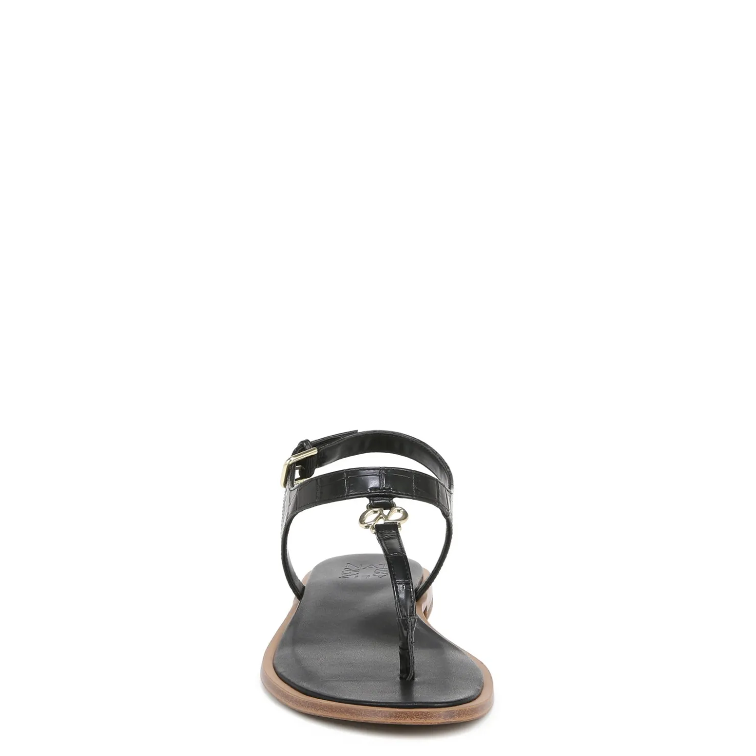 Heeled Sandals*Naturalizer Women's , Lizzi Sandal Black Faux Croco Leather