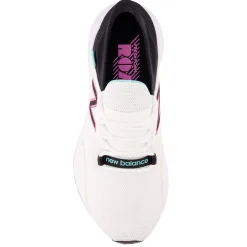 Running*New Balance Women's , Fresh Foam Roav Running Shoe White/Black/Surf Vibrant Pink