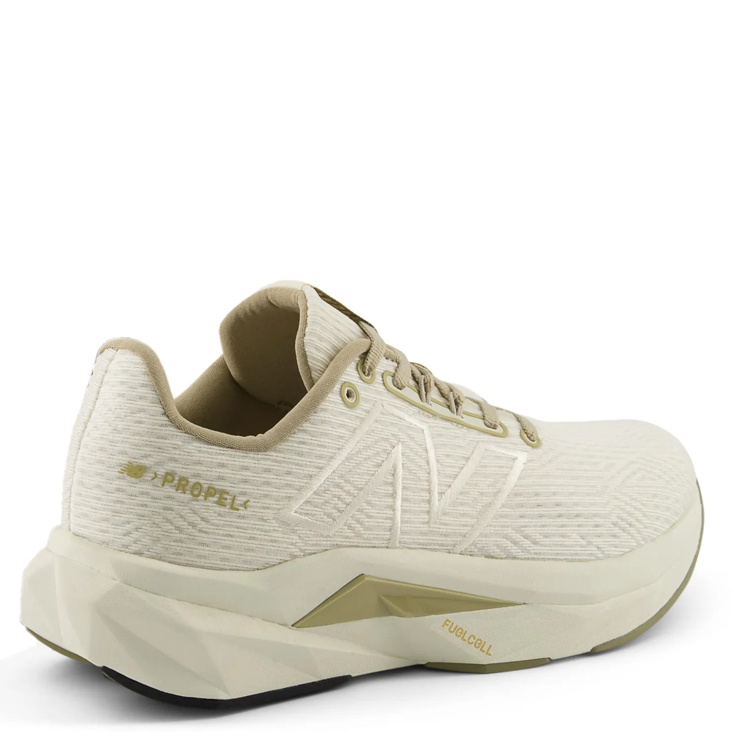 Running*New Balance Women's , FuelCell Propel v4 Running Shoe Linen/Gold Metallic/Light Mushroom