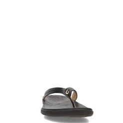 Flip Flops*OluKai Women's , Honu Sandal Solid Black