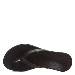 Flip Flops*OluKai Women's , Honu Sandal Solid Black