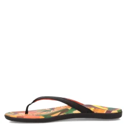 Flip Flops*OluKai Women's , Ho'opio Hau Sandal Black Pineapple