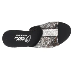 Wedges*Onex Women's , Danica Sandal Black Stretch