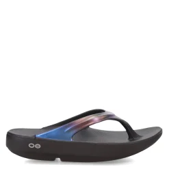 Flip Flops*OOFOS Women's , OOlala Luxe Sandal Midnight Spectre