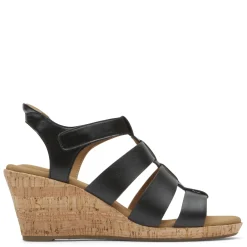 Wedges*Rockport Women's , Briah Gladiator Sandal Black