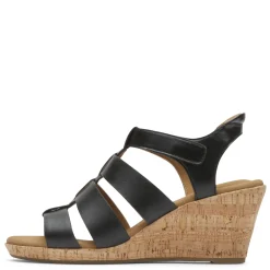 Wedges*Rockport Women's , Briah Gladiator Sandal Black