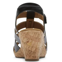 Wedges*Rockport Women's , Briah Gladiator Sandal Black