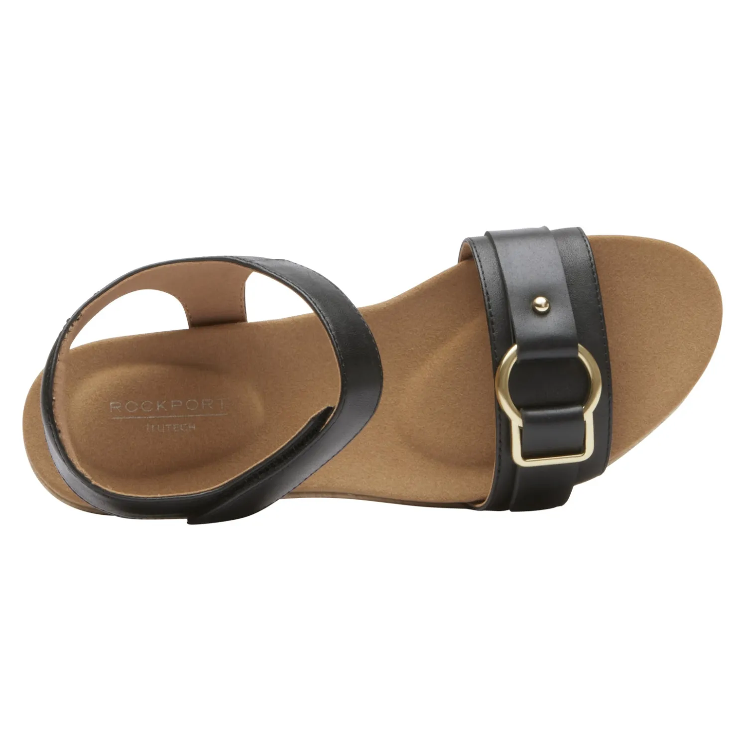 Wedges*Rockport Women's , Briah II Two Band Sandal Black