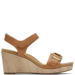 Heeled Sandals*Rockport Women's , Briah II Two Band Sandal Brown