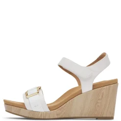 Wedges*Rockport Women's , Briah II Two Band Sandal White