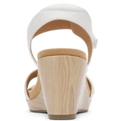 Wedges*Rockport Women's , Briah II Two Band Sandal White