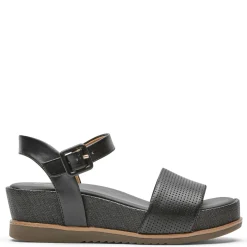 Wedges*Rockport Women's , Delanie Sandal Black