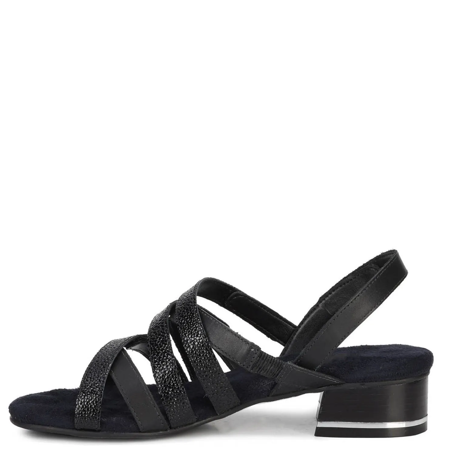 Heeled Sandals*Ros Hommerson Women's , Breeze Sandal Black Pebble Patent Leather