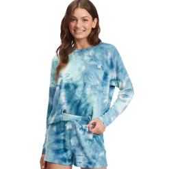Tops*Roxy Women's , Sunshine Spirit Tie-Dye Top Blue Multi