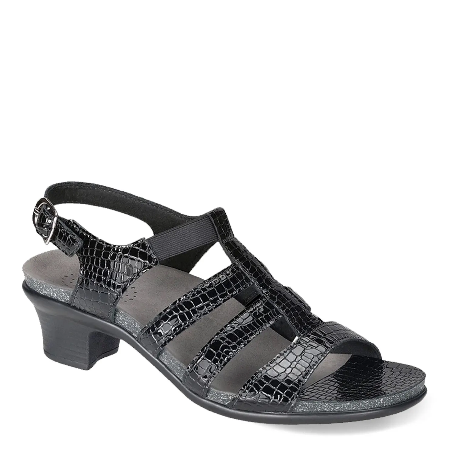 Heeled Sandals*SAS Women's , Allegro Sandal Black Croc