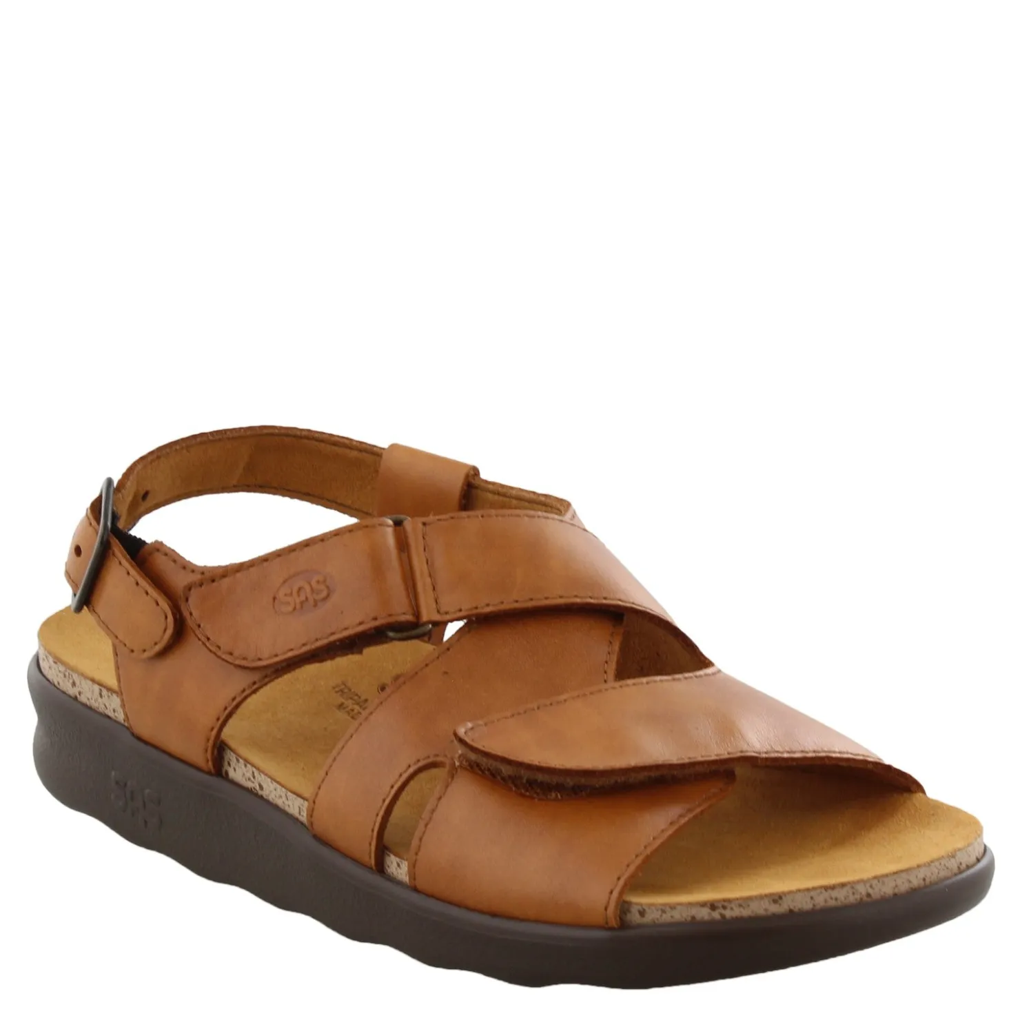 Footbed Sandals*SAS Women's , Huggy Sandal Brown Caramel