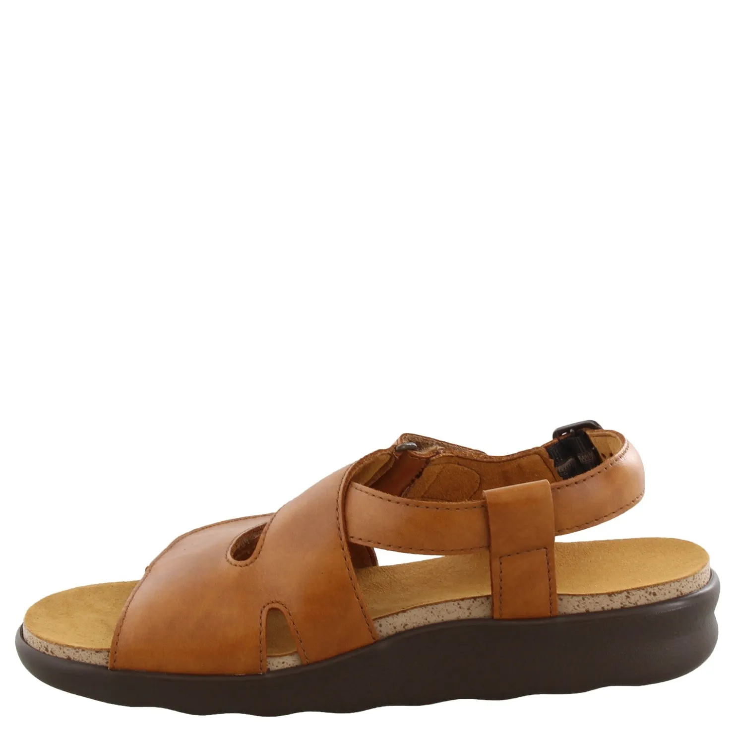 Footbed Sandals*SAS Women's , Huggy Sandal Brown Caramel