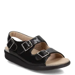 Footbed Sandals*SAS Women's , Relaxed Sandal Black Snake Print