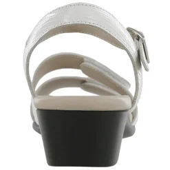 Heeled Sandals*SAS Women's , Savanna Sandal White Lizard Print