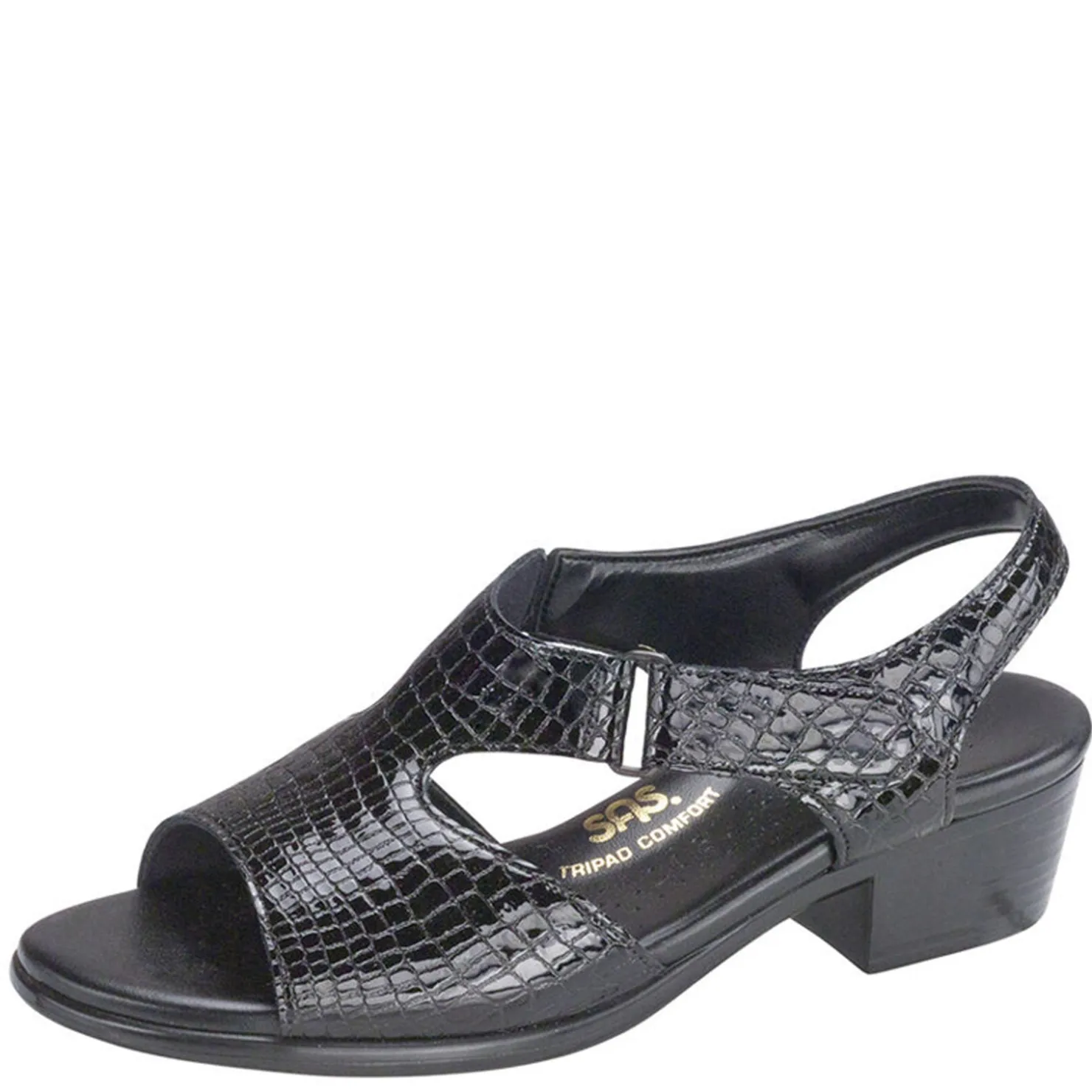 Heeled Sandals*SAS Women's , Suntimer Sandal Black Croc