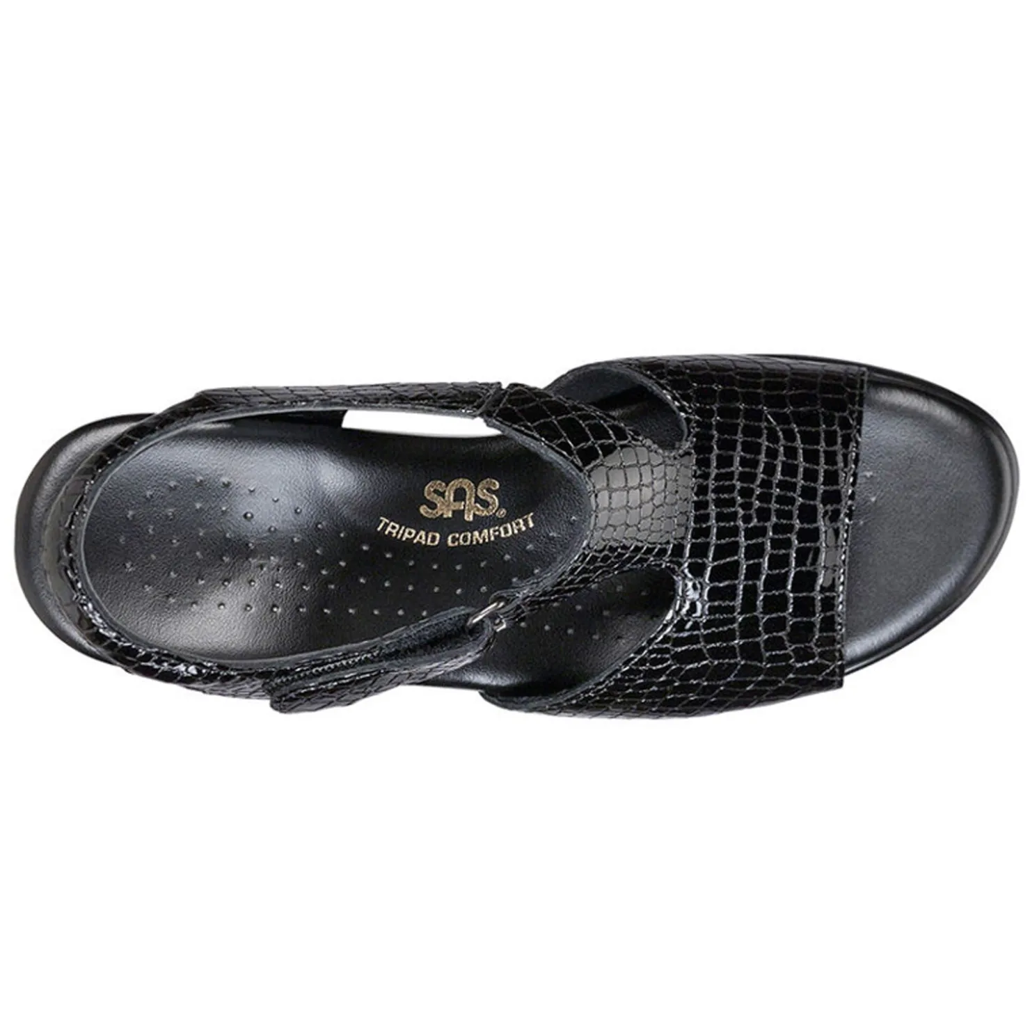 Heeled Sandals*SAS Women's , Suntimer Sandal Black Croc