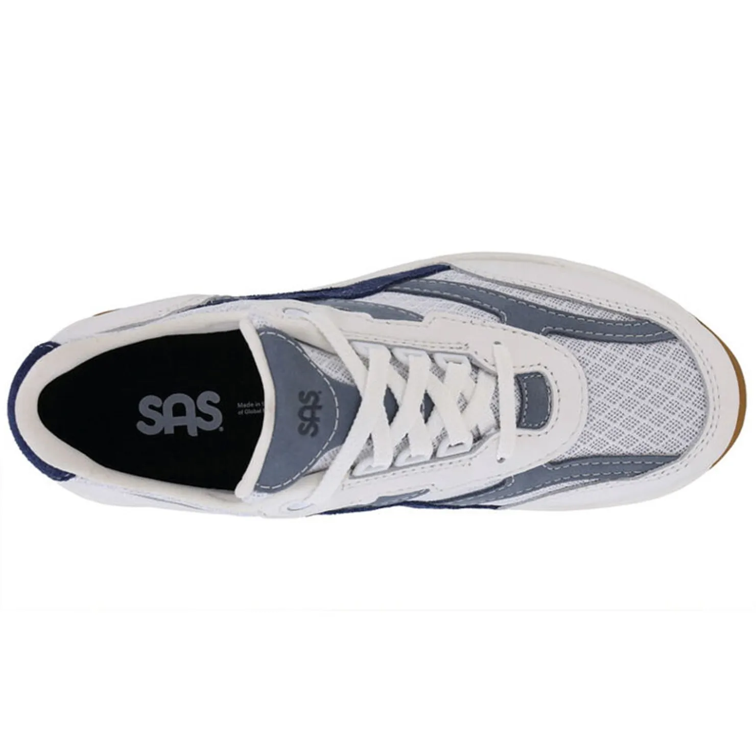 Walking*SAS Women's , Tour Mesh Sneaker White Blue Multi