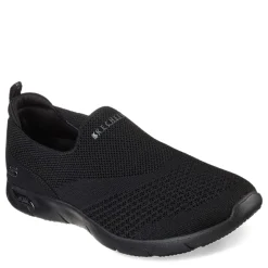 Walking*Skechers Women's , Arch Fit Refine - Don't Go Slip-On - Wide Width Black