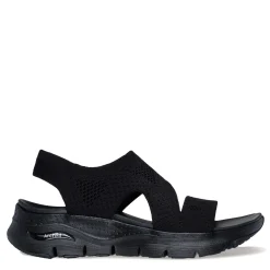 Wedges*Skechers Women's , Arch Fit - Brightest Day Sandal Solid Black