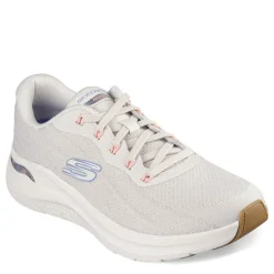Walking*Skechers Women's , Arch Fit 2.0 - Rich Vision Sneaker Natural/Light Blue/Neon