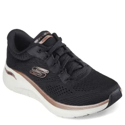 Walking*Skechers Women's , Arch Fit 2.0 - Glow The Distance Sneaker Black/Rose Gold