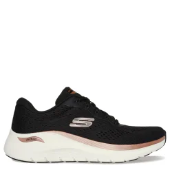 Walking*Skechers Women's , Arch Fit 2.0 - Glow The Distance Sneaker Black/Rose Gold