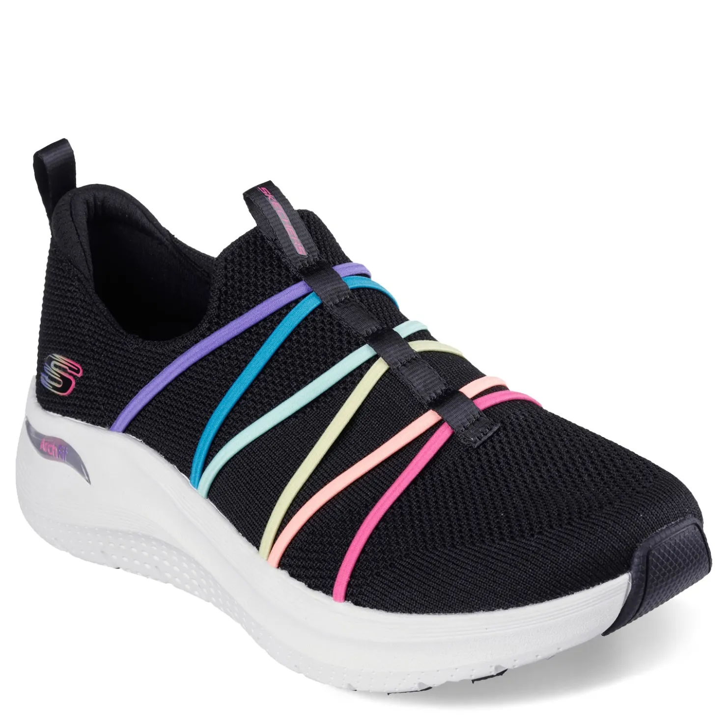 Walking*Skechers Women's , Arch Fit 2.0 - Colorful Road Sneaker Black Rainbow Multi