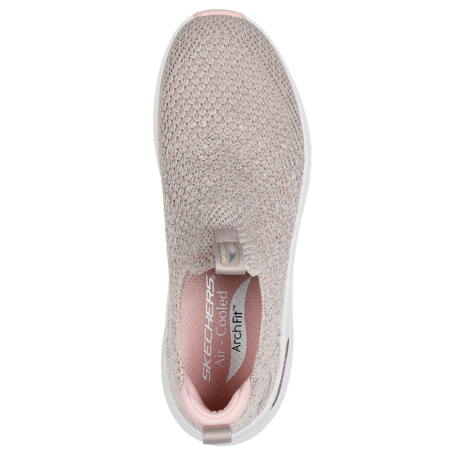 Walking*Skechers Women's , Arch Fit 2.0 - Sheer Shimmer Sneaker Taupe
