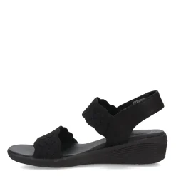 Wedges*Skechers Women's , Arya - On The Rise Sandal Black/Black