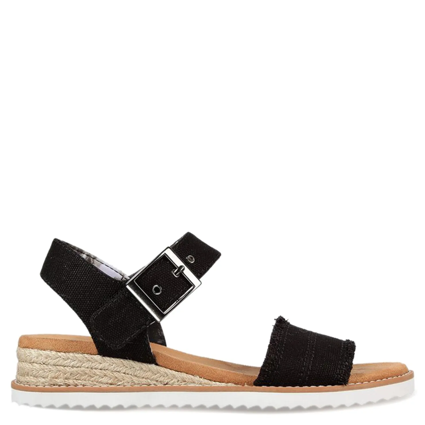 Wedges*Skechers Women's , BOBS Desert Kiss - Adobe Princess Sandal Black