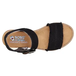 Wedges*Skechers Women's , BOBS Desert Kiss - Adobe Princess Sandal Black