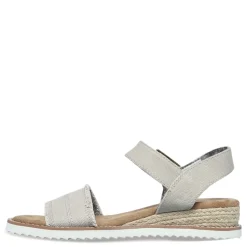 Wedges*Skechers Women's , BOBS Desert Kiss - Adobe Princess Sandal Taupe