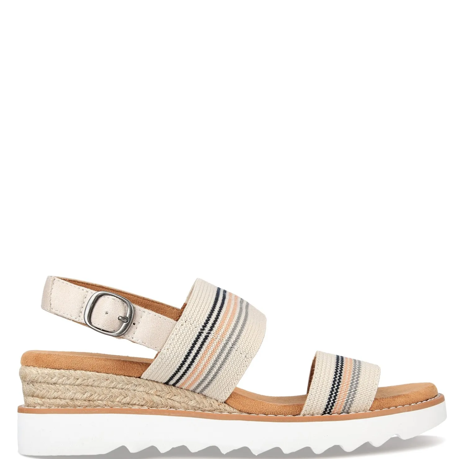 Wedges*Skechers Women's , BOBS Desert Kiss Hi - Tea Time Sandal Natural / Multi