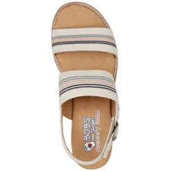 Wedges*Skechers Women's , BOBS Desert Kiss Hi - Tea Time Sandal Natural / Multi