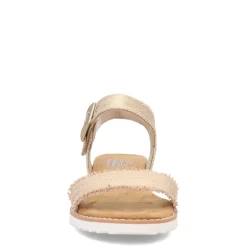 Wedges*Skechers Women's , BOBS Desert Kiss - Gold Crush Sandal Champagne