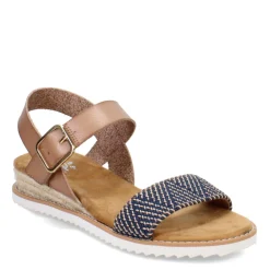 Wedges*Skechers Women's , BOBS Desert Kiss - Bold Dreams Sandal Navy Multi