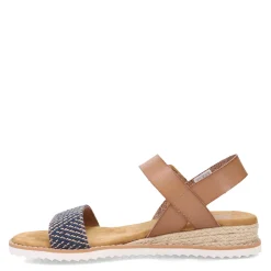 Wedges*Skechers Women's , BOBS Desert Kiss - Bold Dreams Sandal Navy Multi