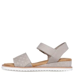 Wedges*Skechers Women's , BOBS Desert Kiss - Serendipitous Sandal Taupe