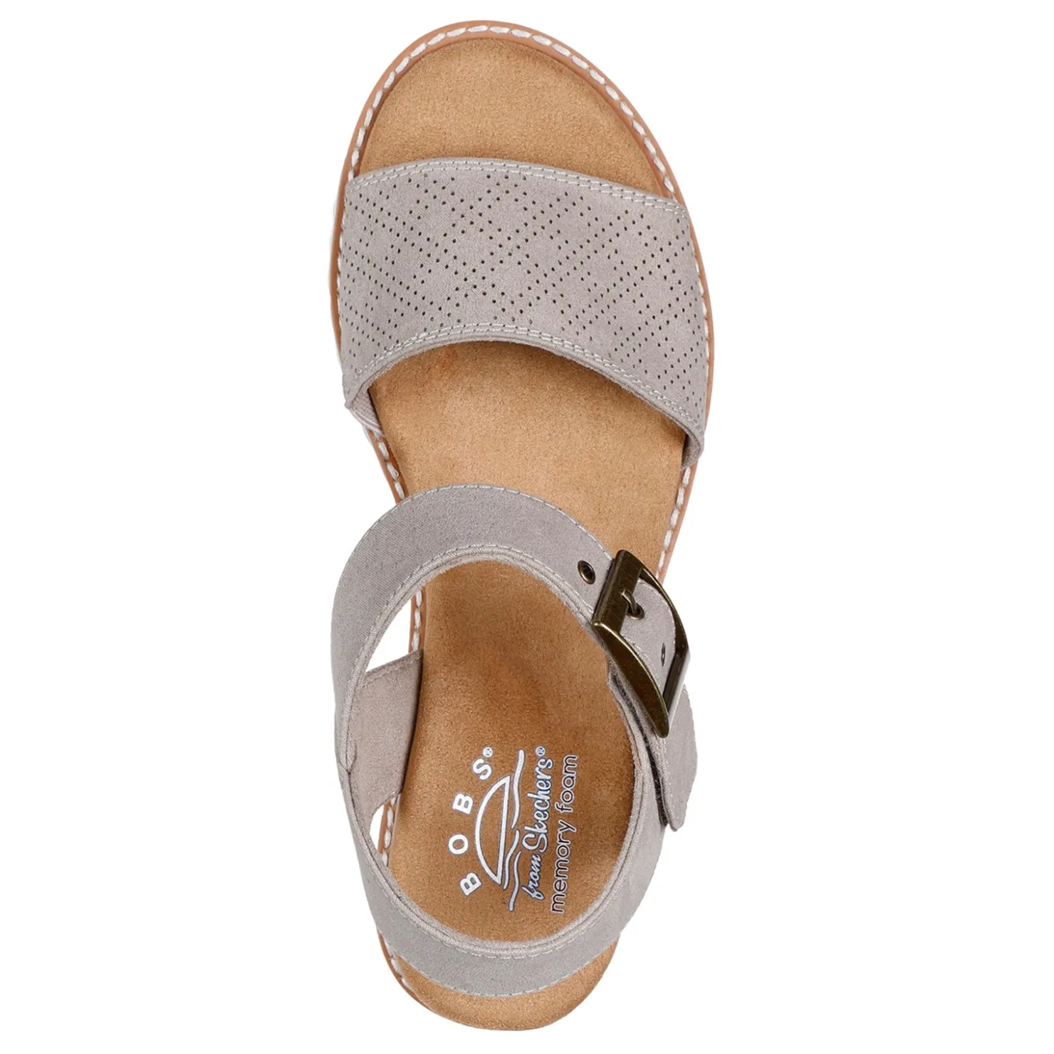 Wedges*Skechers Women's , BOBS Desert Kiss - Serendipitous Sandal Taupe