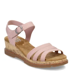 Wedges*Skechers Women's , BOBS Desert Chill - Evening Sun Sandal Blush